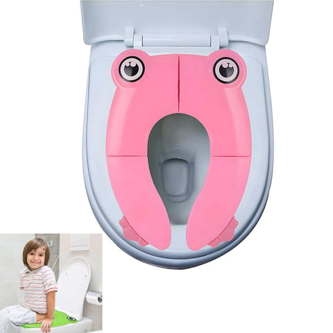 Aputue Kids Toilet Seat Cover, Portable Large Non Slip Silicone Pads, Foldable Potty Training Seat for Toddlers Kids Boys and Girls, No-gap Design Recyclable Potty Seat Cover for Travel