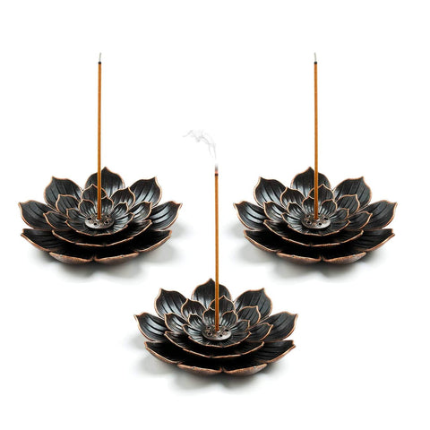 3 Pcs Brass Lotus Incense Holder Incense Holder, Removable Grey Catcher Portable Incense Holder, Incense Stick Burner, Zen Decoration