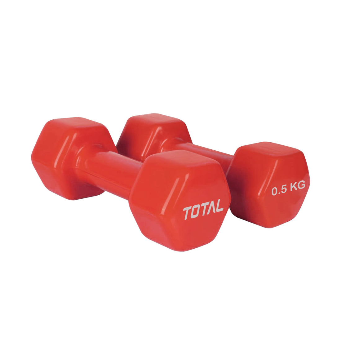 TOTAL Vinyl Coated Hexa PVC Dumbbells Set for Home Workout & Gym Exercise | Non-Slip Grip Fitness Accessories for Men & Women | Durable Dumbbell Pair for Biceps, Triceps & Strength Training | Set of 2