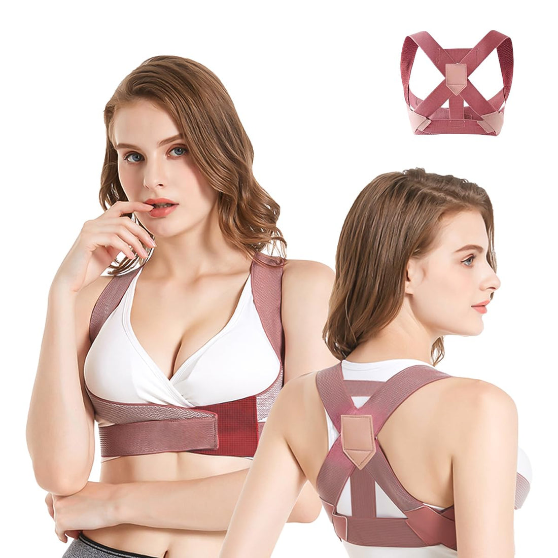 Posture Corrector for Women, Back Brace Back Straightener Adjustable Upper Back Support Belt for Lower Back Neck Shoulder Lumbar Spine Pain Relief, Upper Waist 33-43 Inch - L