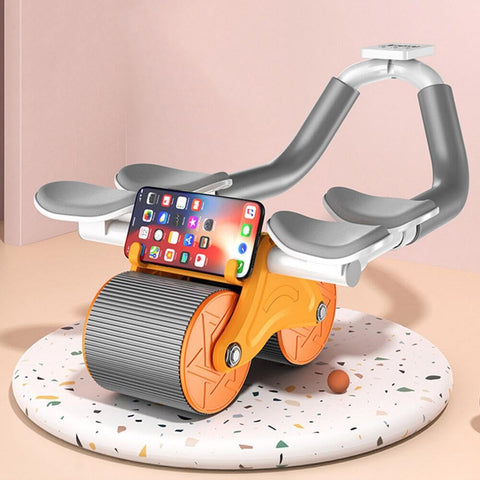 Exercise Roller - Automatic Return Ab Wheel with Ergonomic Design, Elbow Support Bars, and Timing Function for Efficient Core Sculpting, Suitable for All Fitness Levels Looking for Safe Training