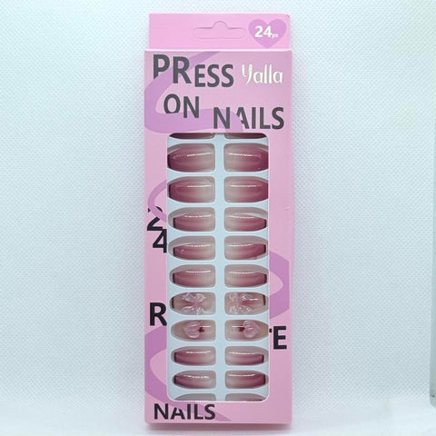 Press On Nails Almond Shape Professional Nail Art – 8 Colors & Designs, Salon Finish Luxury Fake Nails for Women (Purple Ombre)