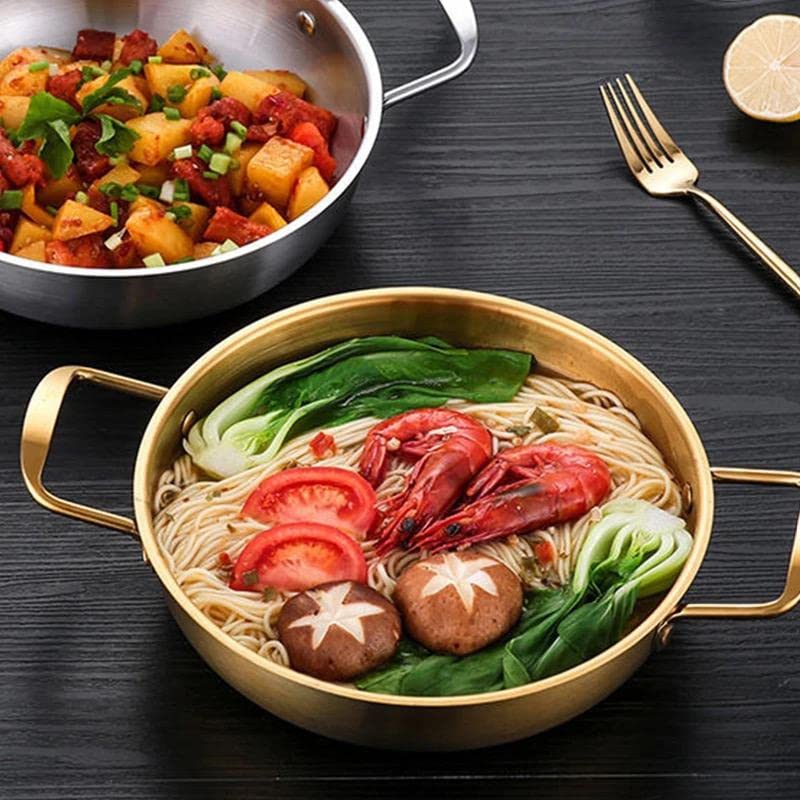 Perfect for Camping and Cooking, Brushed Steel Pan with Chrome Plated Hardware Hardware Dishwasher-safe, Rust-proof Coating (8.3")