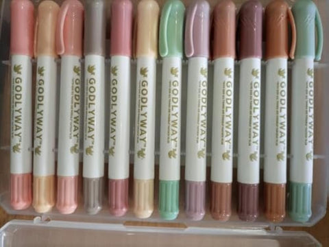 Highlighter Pastel Pencils Transparent Acrylic Sealed Box - Set of 12 Colors