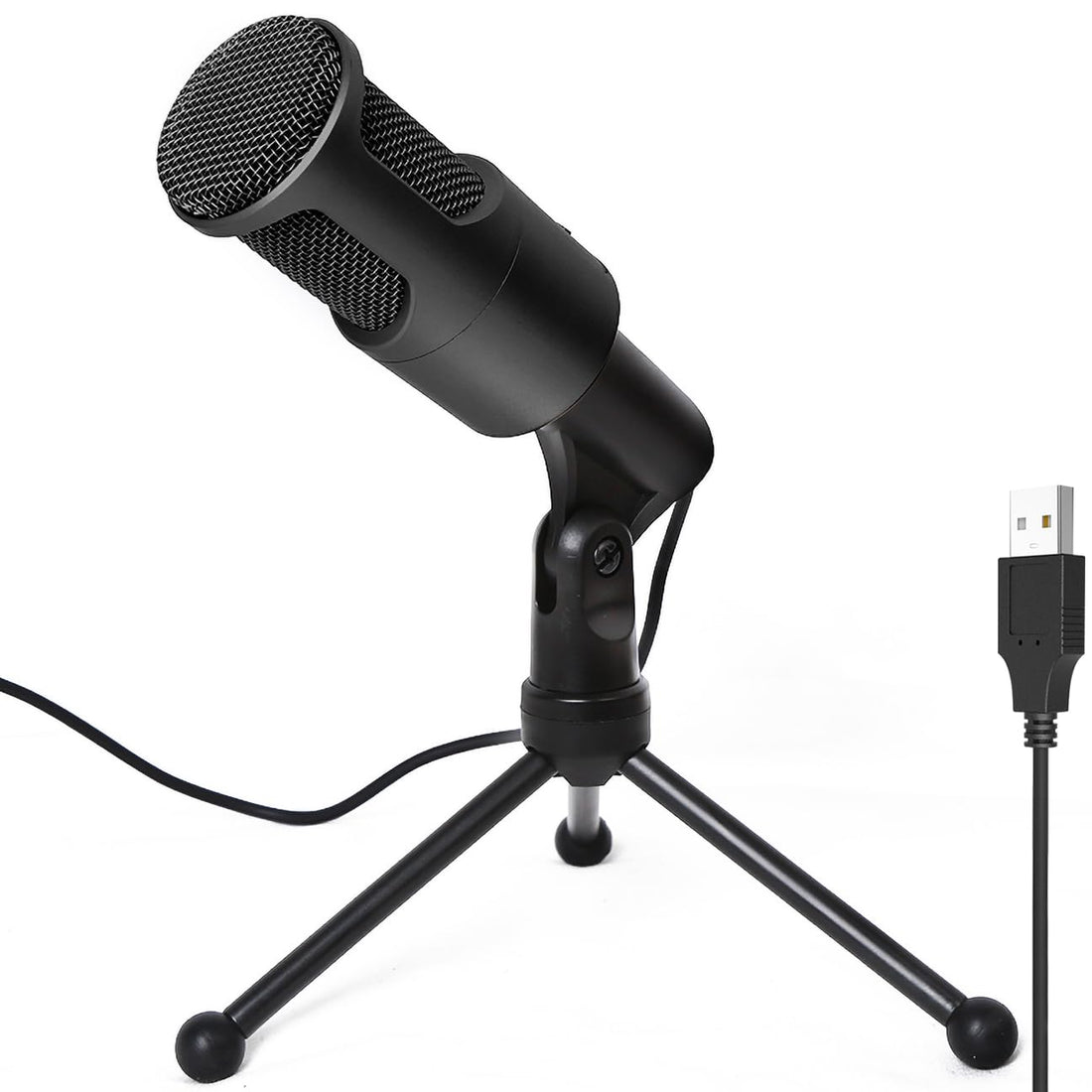 USB Microphone for PC PS4 PS5 Laptop, Condenser Microphone with Foldable Stand Mute Switch for Streaming, Gaming, Podcasting, Recording, Chatting, Twitch, YouTube, Compatible with macOS