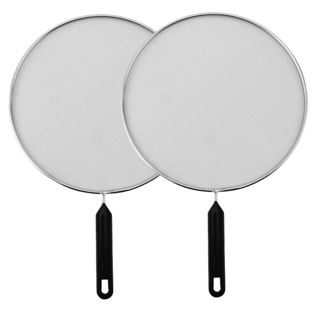 2Pcs Splatter Screen for Frying Pan 11.2'' Grease Splatter Guard Fine Mesh Oil Splatter Guard Comfort Grip Handles Safe Cooking Lid Frying Pan Splatter Guards