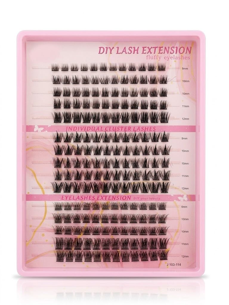 LAHES 300PCS - Extensions Individual Lash Volume 6D mink - FREE EYELASHES - Natural Eyelashes -ONE BY ONE (T50-9 TO 12 MM MIX)