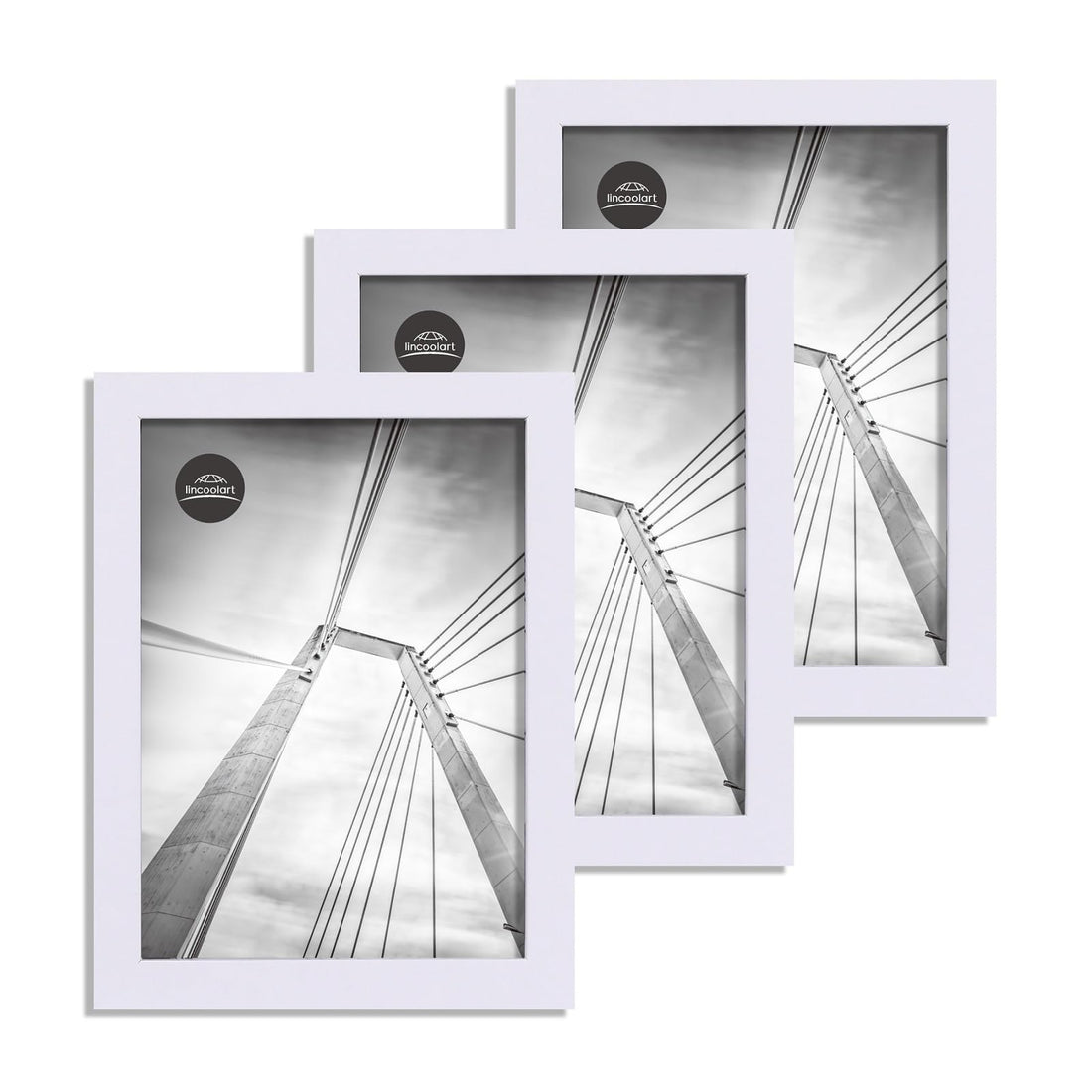 Picture Frame 15 x 20 cm White Frame Set of 3 MDF Photo Frame 20 x 15 cm with Shatterproof Acrylic Glass, Wall or Table Wooden Frame, 6 x 8 Inches, for Photos, Pictures, Children's Drawing