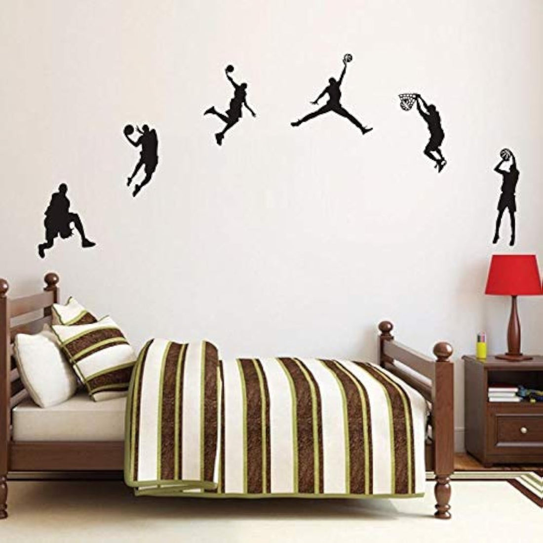 DIY Basketball Wall Sticker Self-adhesive Bedroom Wall Decoration NBA Star Shooting Carved Graffiti Sticker Decal Removable Home Decoration Accessories For Living Room