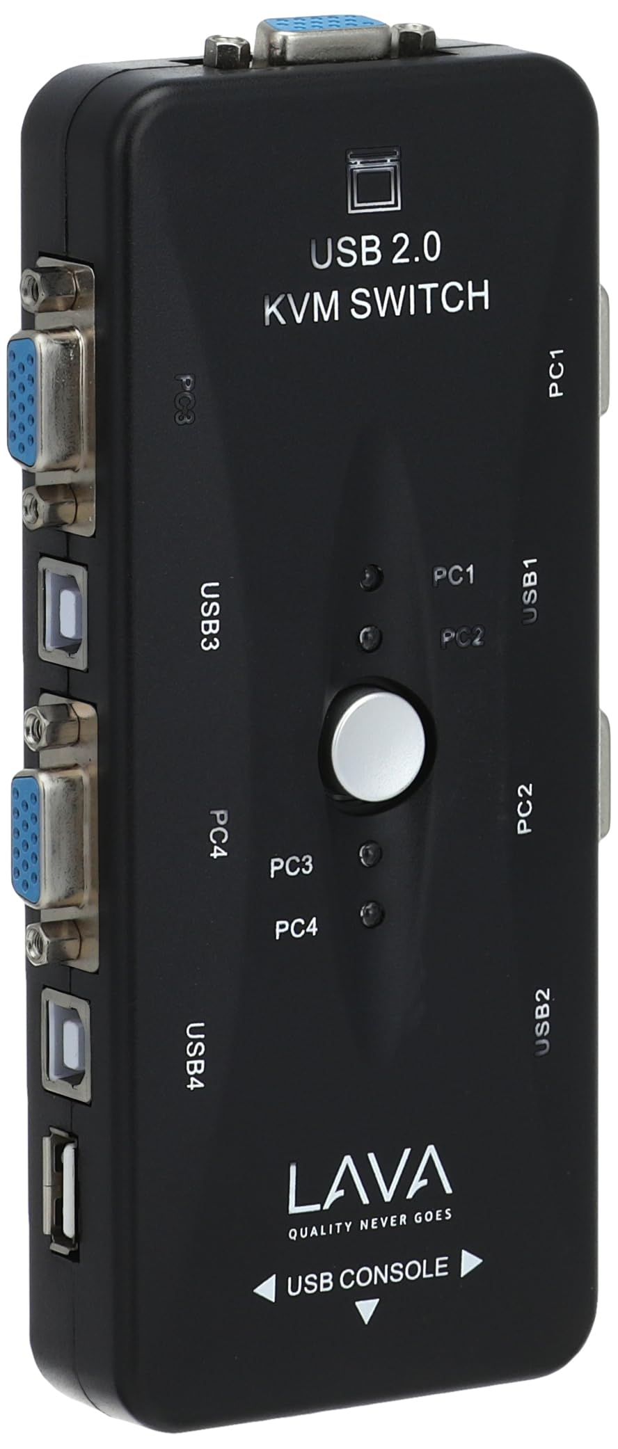 4-Port USB 2.0 KVM VGA Switch Box Adapter for PC,Black