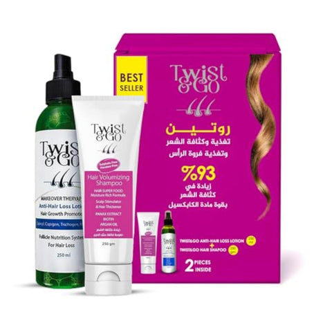 TWIST & GO ANTI-HAIR LOSS LOTION 250 ML + Twist & Go Volumizing Shampoo 250ML new