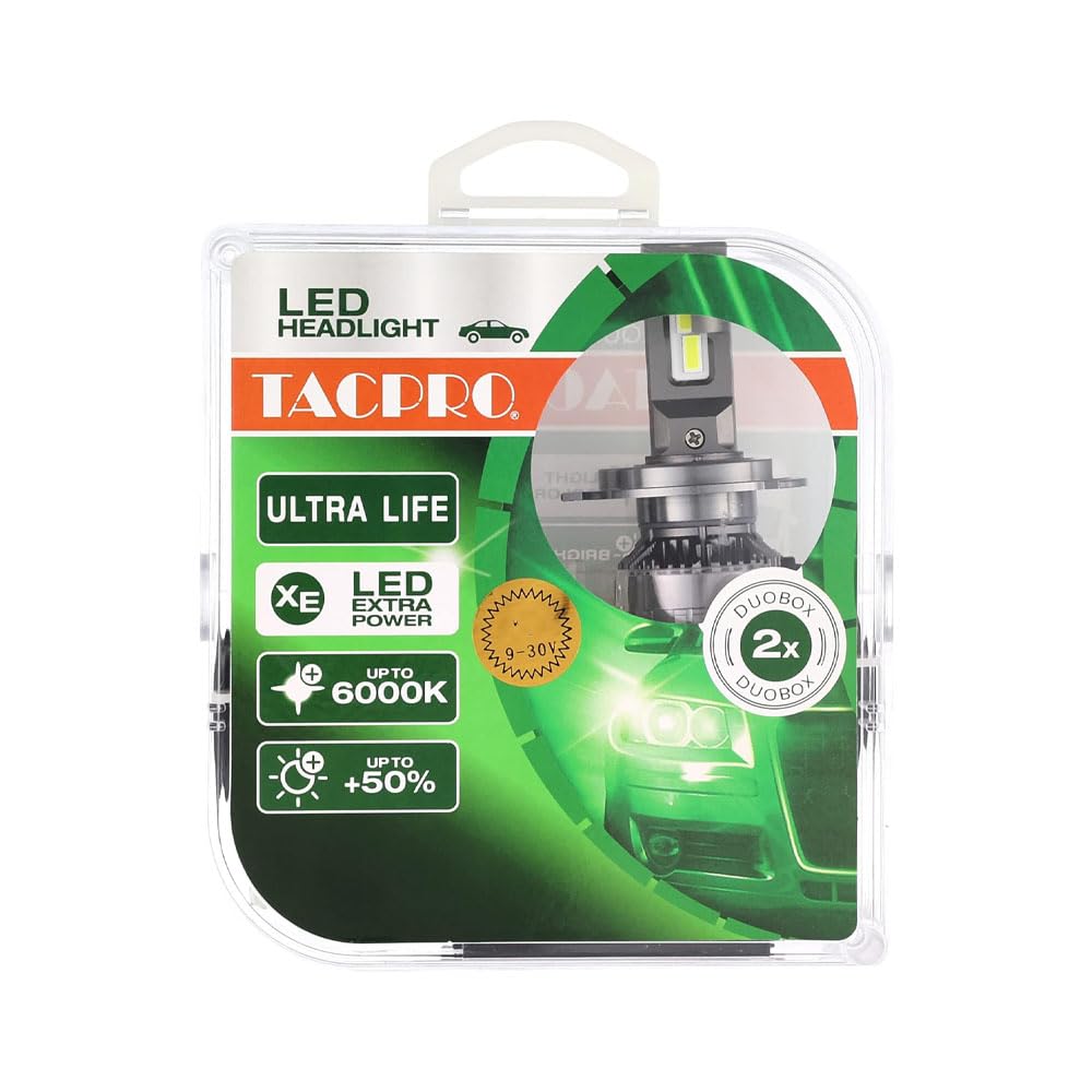 TAC PRO Car LED Headlight Kit H7 50% Brightness 6000K 650W Strong Brightness