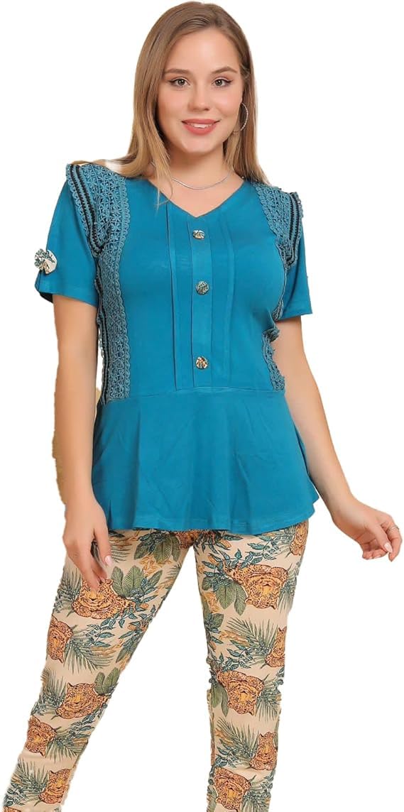 9Street Corner Women's Girls Soft Cotton Floral Pants Summer Pajamas Code P1000