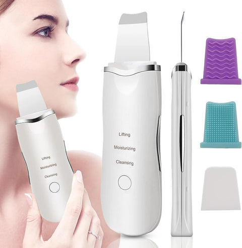 Blackhead Remover Ultrasonic Skin Scrubber Blackhead Remover Facial Pore Cleaner Spatula Portable Gentle Exfoliation for Face Nose Chin