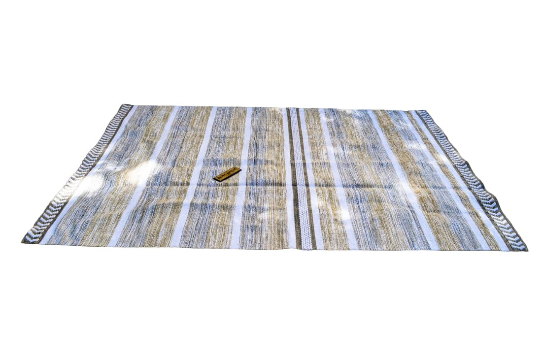 Egypt Antiques Carpet 100% Natural Cotton Beige * Light Grey By Egypt Antiques 100% Handmade