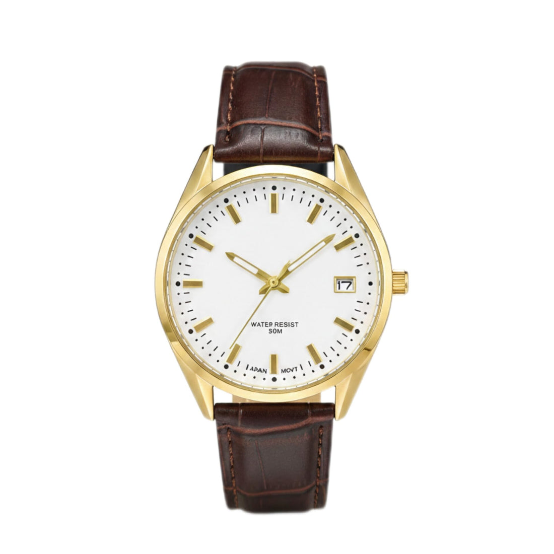 Luxury Men's Watch Leather Band Classic Design - Durable Metal Lock - Suitable for Occasions and Formal - Fashion Style with High Quality