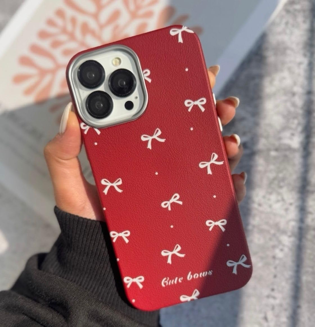 Fekra Luxury Cute Bows Case for iPhone 14 Pro with Camera Lens Protector Included, Slim Silicone Cover with Microfiber Lining, Anti-Fingerprint, Shockproof Phone Case (Cute Bows, iPhone 14 Pro)