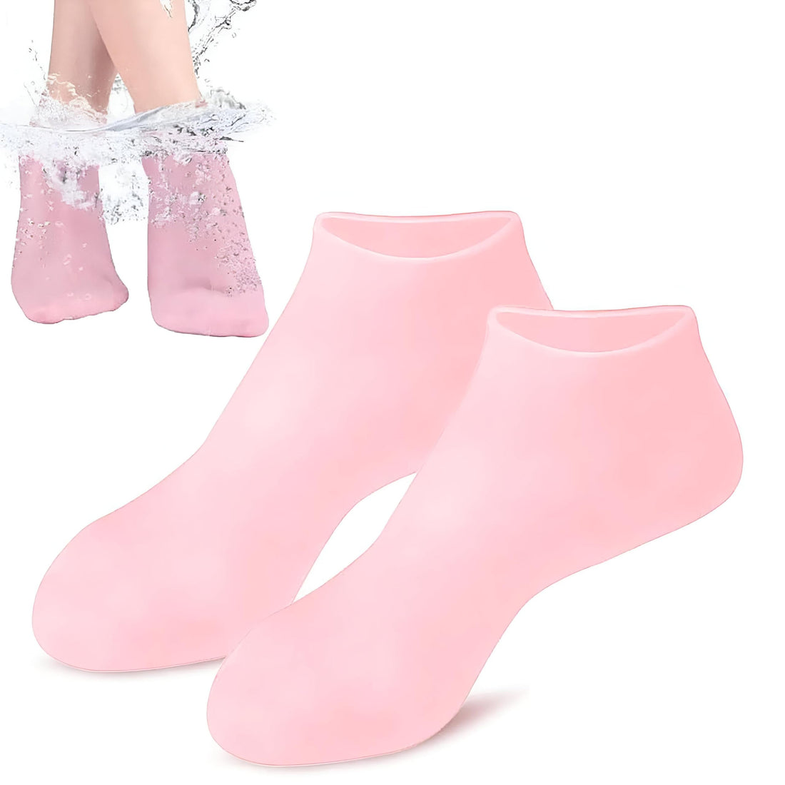 Silicone Socks Women, Cute Gel Socks, Moisturizing Aloe Vera Socks, Foot Care Socks for Dry Cracked Heels, Soften Rough Skin, 1 Pair Pedicure Socks for Moisturizing Feet