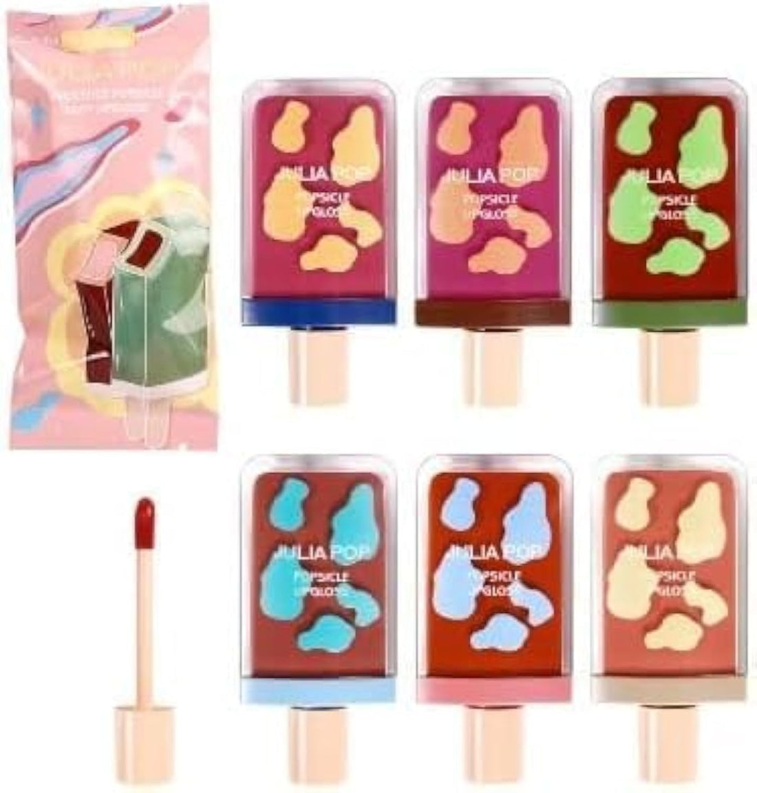ICE Cream Shaped Star Balm Ice Moisturizing Lip Gloss Mirror Water Gloss Lip Gel Tint Lip Stain Lip Glaze Liquid Lacquer Glass Lip Dense Long Lasting Ladies Women Makeup - N3