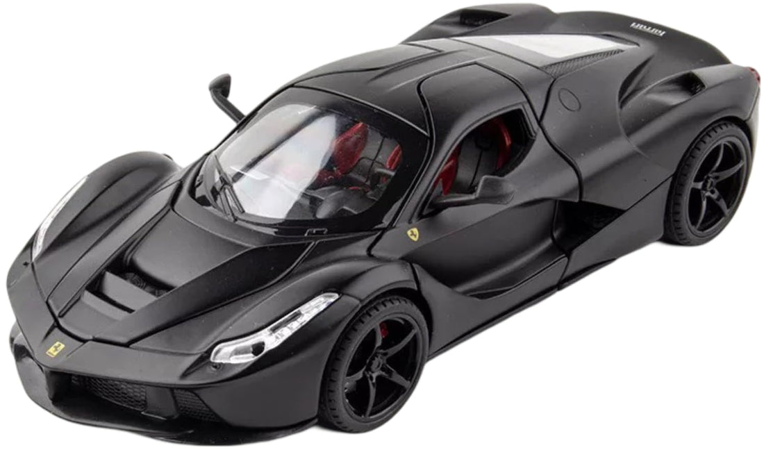 TOYS LAND 1:22 Scale Diecast Metal Toy Car, Pull Back Sports Model Vehicle with Openable Doors, Sound and Light Simulation, Zinc Alloy Collectible Car, Ideal Gifts for Adults Kids Boys Girls (Black)