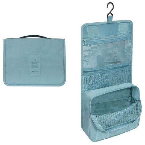 Veyarien Travel Toiletry Bag, Hanging Toiletries Wash Bag Makeup Cosmetic Organizer Bags for Women Girls Kids Waterproof Foldable, Blue 1, Classic, Durable, Practical