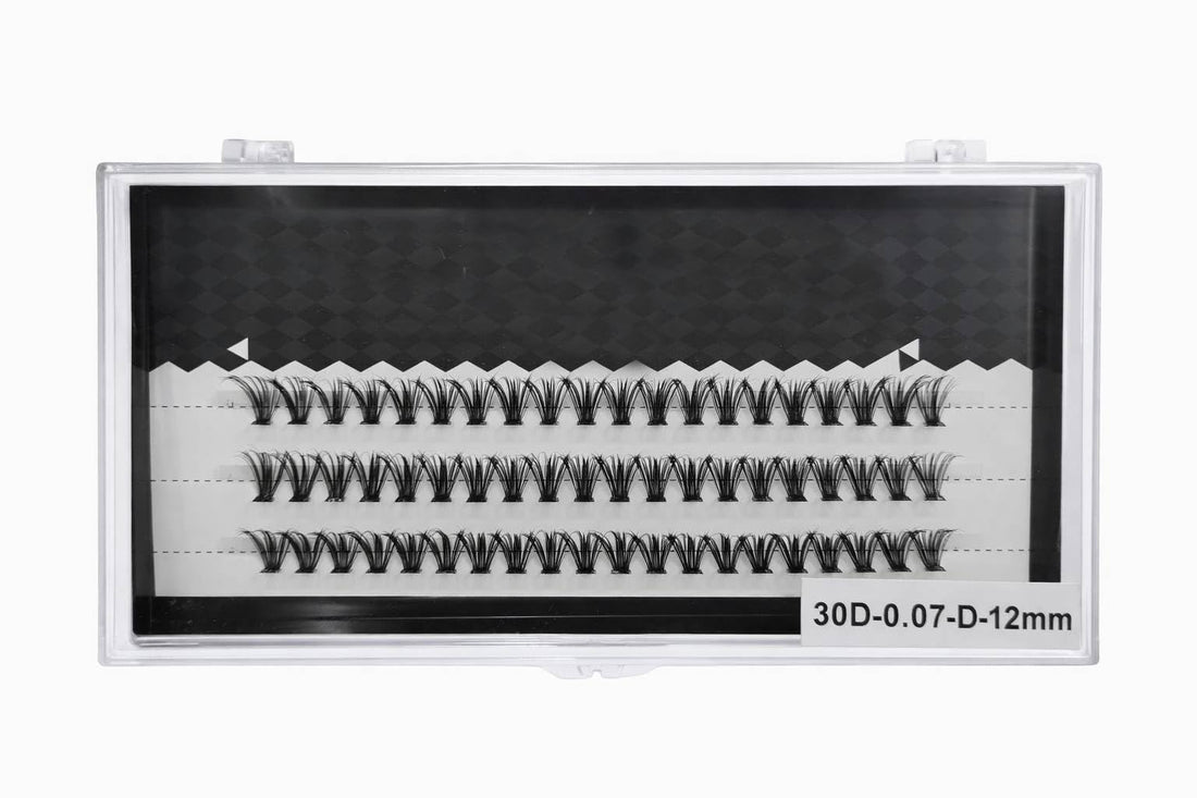 Soft Structured Lash Clusters 60pcs, Individual Eyelash Extensions 12mm 30D Curl, Lightweight Cluster Lashes with Thin Band for Clear Eye Definition and Balance
