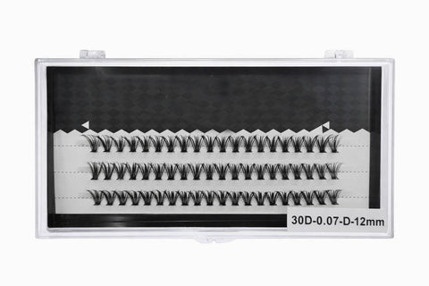 Soft Structured Lash Clusters 60pcs, Individual Eyelash Extensions 12mm 30D Curl, Lightweight Cluster Lashes with Thin Band for Clear Eye Definition and Balance