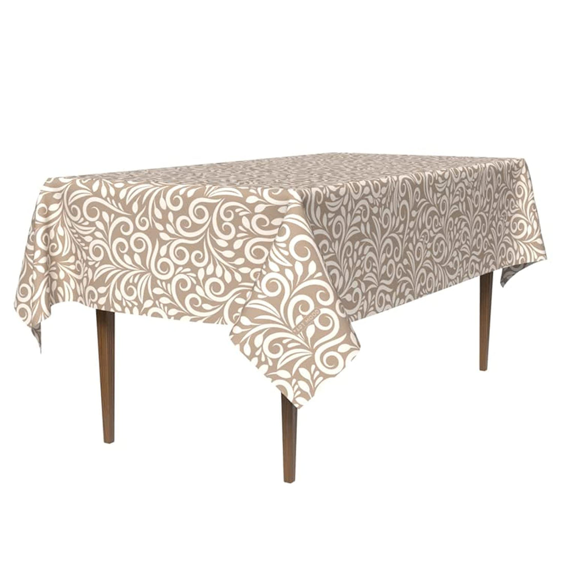 ART MOOD HOME Waterproof Polyester Fabric Cran tablecloth waterproof Beige *White 140x300 CM