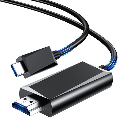 BHHB USB C to HDMI Cable [4K @ 60Hz] Thunderbolt 3/4 Compatible Type C to HDMI Cable for iPhone 15 Pro/Pro Max, MacBook iPad Pro/Air, iMac, Surface Book, Samsung, Pixelbook, XPS, HP etc. - 2 m