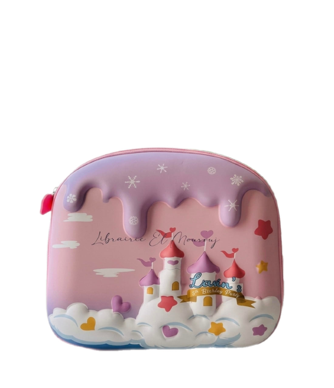 Girls Kids Nursery Backpack, Pink Princess Castle Theme, 3D Design, 28x27x12 cm