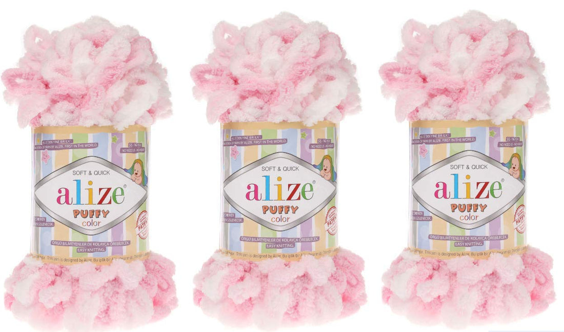 Alize Baby Blanket Yarn Lot of 3, 300gr, 30yds, 100% Micropolyester, Soft, Super Chunky, Bulky, Worsted Guarantee