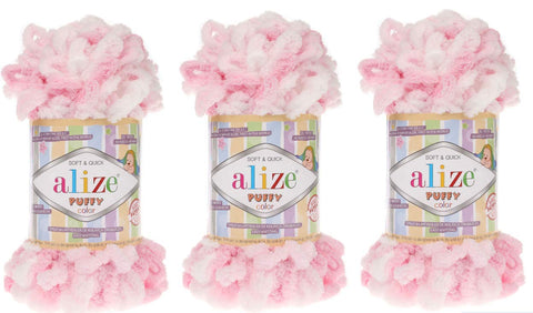 Alize Baby Blanket Yarn Lot of 3, 300gr, 30yds, 100% Micropolyester, Soft, Super Chunky, Bulky, Worsted Guarantee
