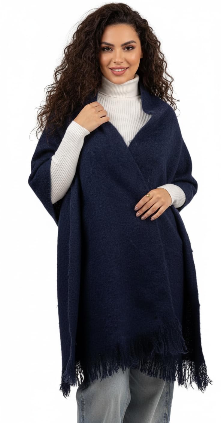 MAPKA Premium Winter WOOLEN shawl SOFT COMFORTABLE (Shawl Dark Shades)