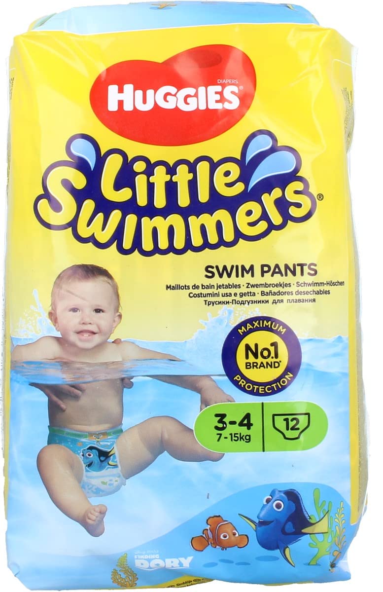 Huggies Little Swimmers Disposable Swim Diapers (Small,12 Count, Pink/Blue)