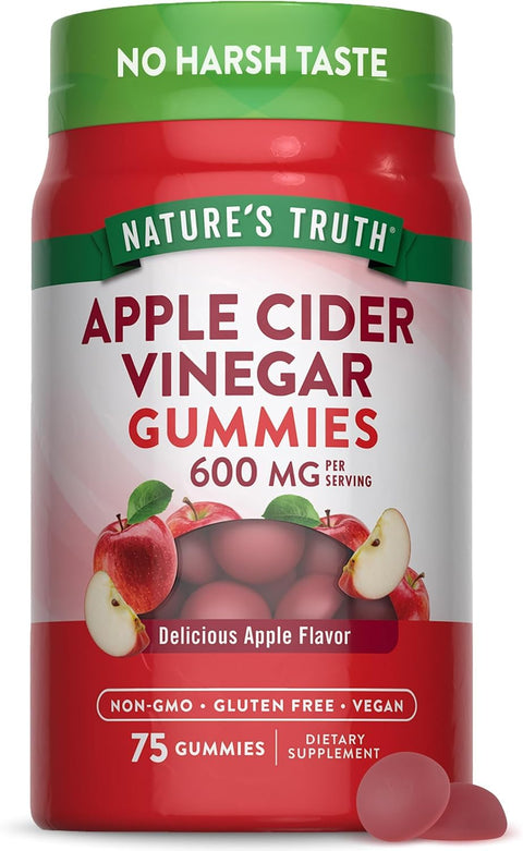 Apple Cider Vinegar 600mg – Natural Wellness Support – 75 Gummies
