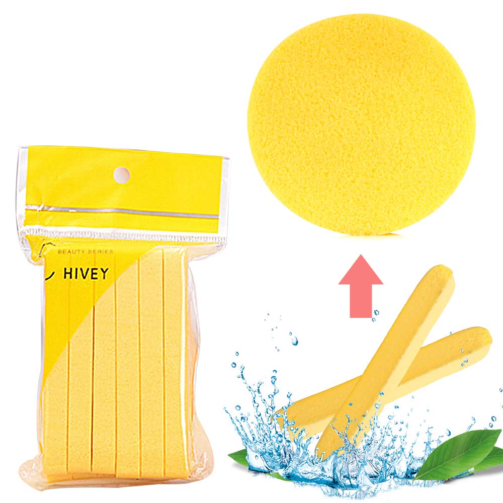 eyxformula Facial Cleansing Sponge for Cleaning, 48 Pcs Compressed Face Round Makeup Puff Sponges Cleaning Stick, Portable Wash Pads Reusable Cosmetic Supplies for Face Cleanser