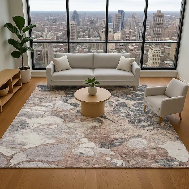 Area Rug Cover Washable 160 * 250cm Soft Non-Slip Faux Wool Fiber 3D Design Perfect for Living Room, Bedroom, Dining Room, Indoor and Outdoor (3)