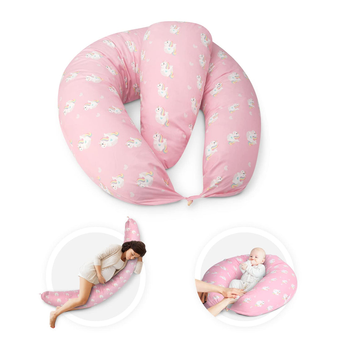 kidoola 2 Pack Pregnancy Pillow & Feeding Cushion, Provides Mother & Baby Support for Sleeping, Feeding, Breastfeeding, Maternity. Soft, Reliable & Comfortable, Washable, Pregnancy Gift