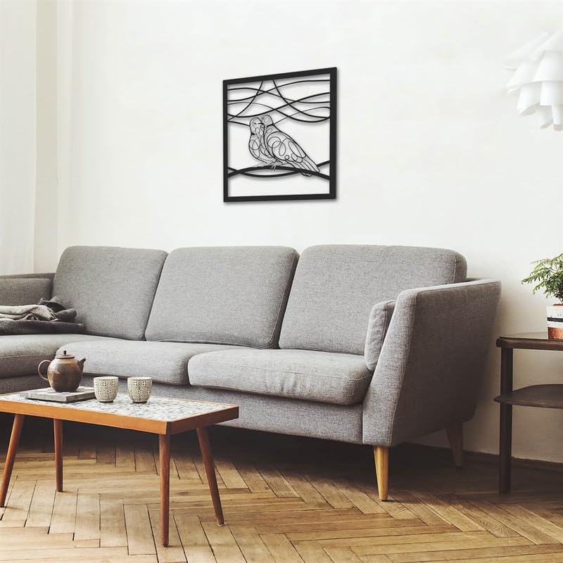 Dove Sketch Wooden Wall Art - Black