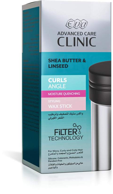 Eva Advanced Care Clinic Shea Butter & Linseed Curls Angle Wax Stick For Styling And Moisturizing Curly Hair 75 Gm