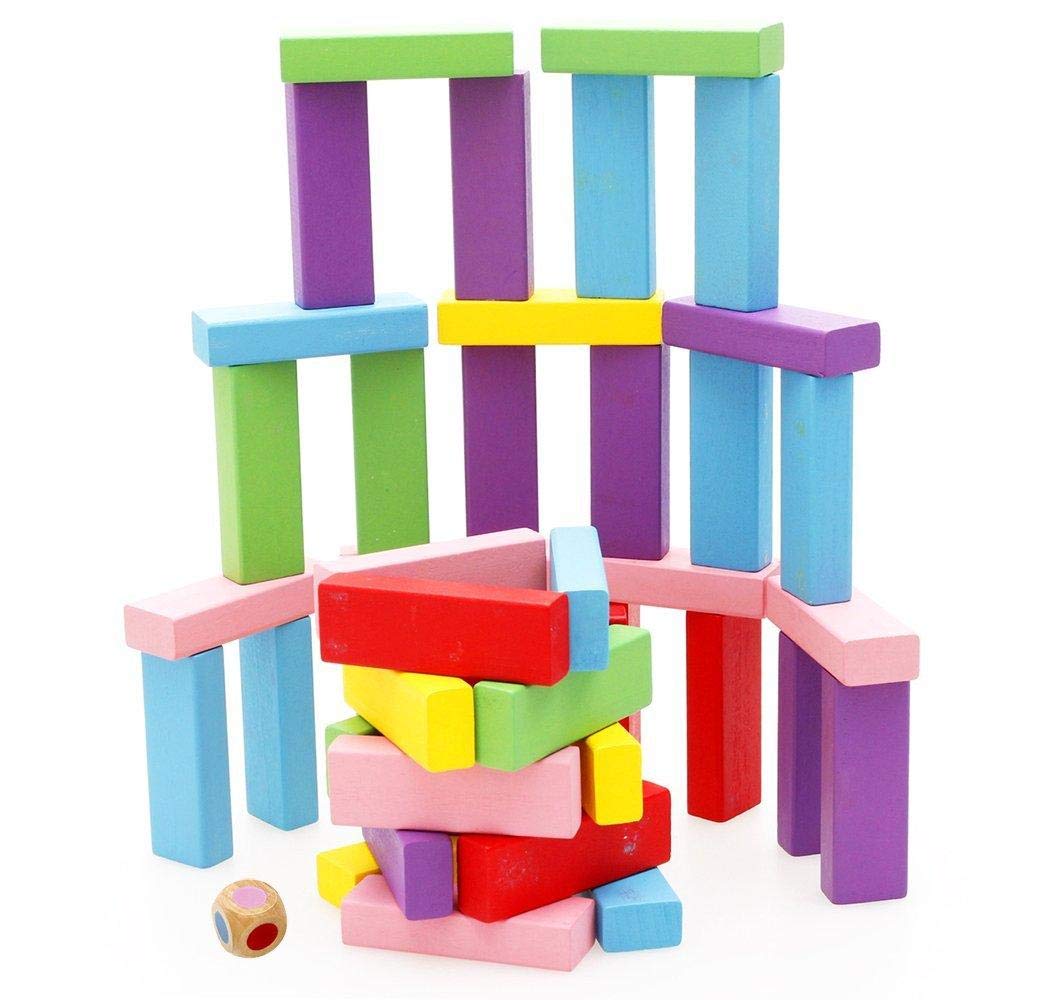 Colorful Wooden Tumbling Tower Blocks Family Game and Children Educational Toys