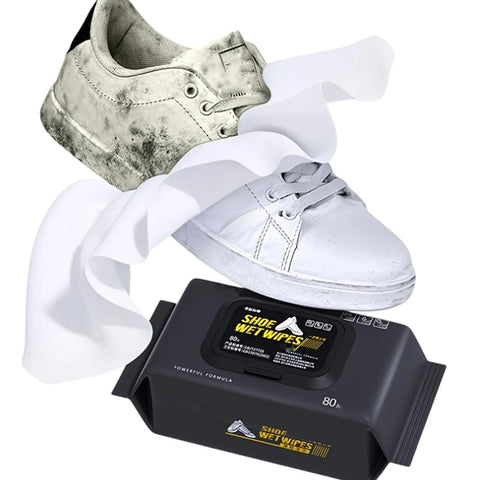 Shoe Cleaning Wipes – Pack of 80 | Instant Use & Shine Wipes for Sneakers & Leather | Suitable for White Shoes Mesh Bags Car Seats | Quick & Effective Multi-Use Cleaner, One Size