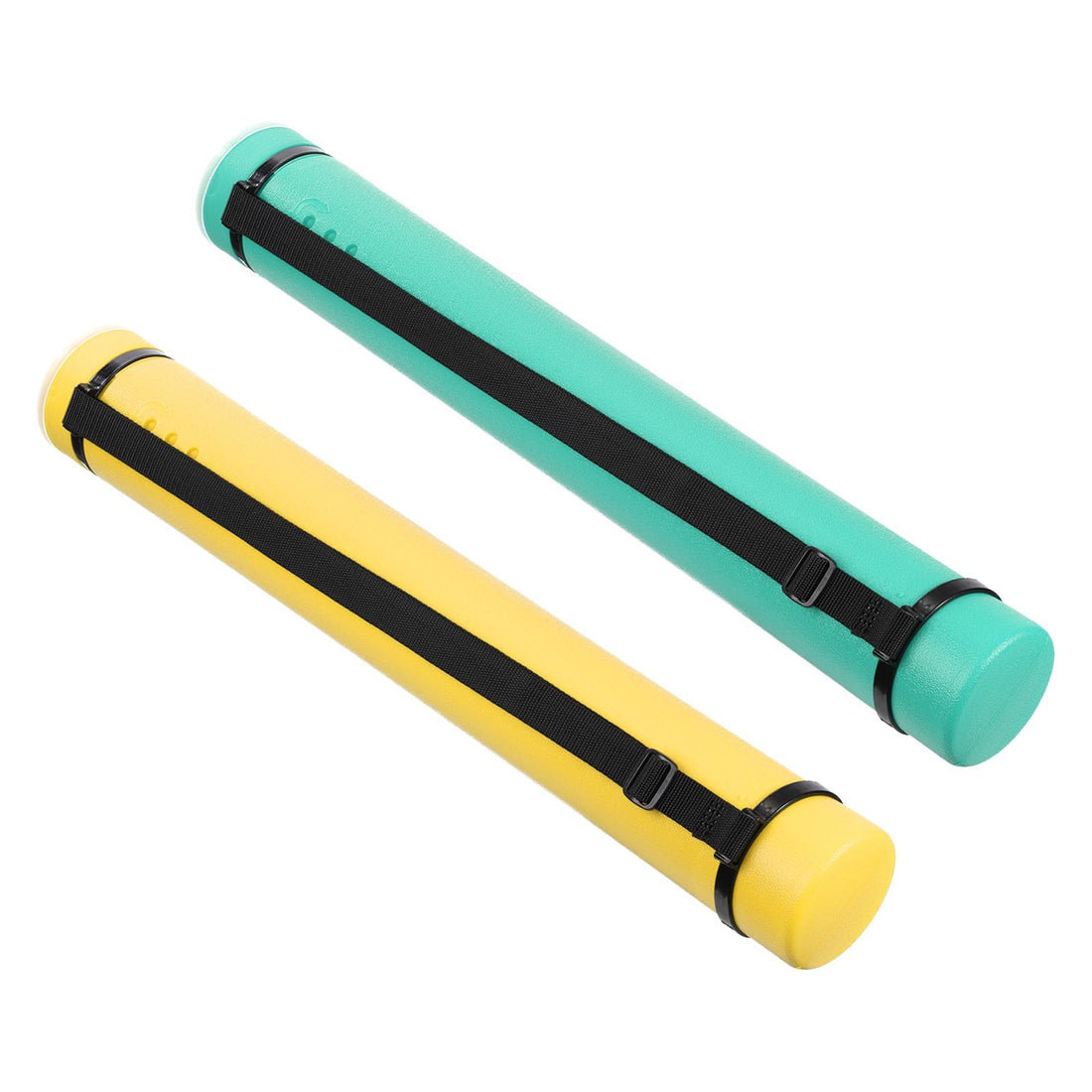 PATIKIL Extendable Poster Tubes with Strap, 2pcs Expand from 24.8" to 42.5" Art Document Storage Carry Tube for Blueprints Drawings Artworks, Yellow Green