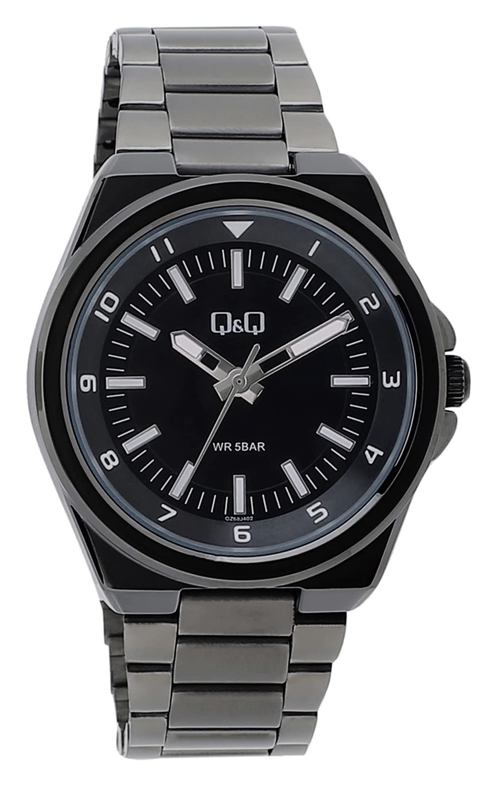 Q&Q WATCHES Analog Black Dial Men's Watch-QZ68J402Y, Silver