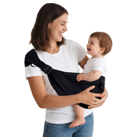 Baby Sling Carrier Toddler Carrier Boys Girls Newborn to Toddler Essentials Safety Non-Slip Baby Half Wrapped Sling Hip Carrier Black