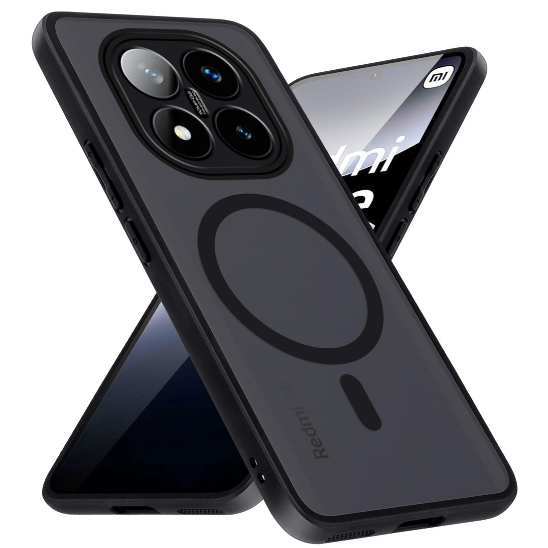 Magnetic Cover for Xiaomi Redmi Note 14 Pro Plus 5G, Compatible with MagSafe, Translucent Opaque Shockproof Mobile Phone Case Anti-Scratch Case for Redmi Note 14 Pro+ 5G, Black