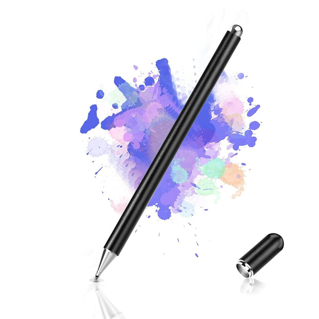 INFOSUN Stylus Pen for iPad，Disc Stylus Pens for Touch Screens, Passive Stylus with Magnetic Cap, Compatible with Apple/iPhone/iPad/Android/Microsoft Tablets and All Passive Touch Screen (Black)