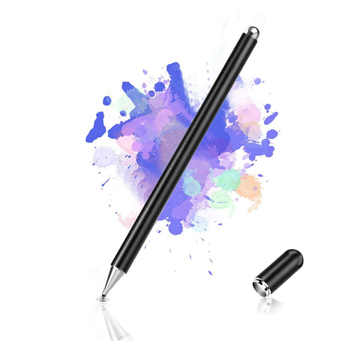 INFOSUN Stylus Pen for iPad，Disc Stylus Pens for Touch Screens, Passive Stylus with Magnetic Cap, Compatible with Apple/iPhone/iPad/Android/Microsoft Tablets and All Passive Touch Screen (Black)