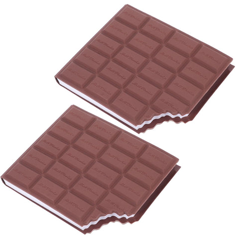 Tofficu 2pcs Realistic Chocolate Notebook Creative Notebook Reminder Note Pad Super Sticking Memo Pads Scented Chocolate Shaped Notebook Student Pocket Office Supplies PVC