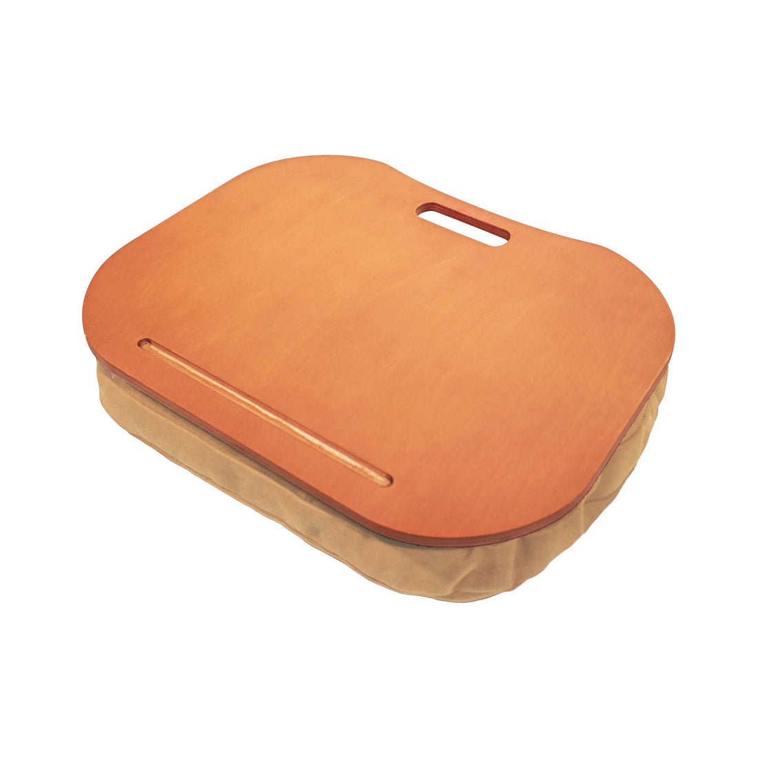 Lazy Lap Ergonomic Cushioned Laptop Desk with Phone Tablet Holder Portable Lap Table for Work Study Reading Supports Up to 15.6 Inch Laptop Screen (Beige)